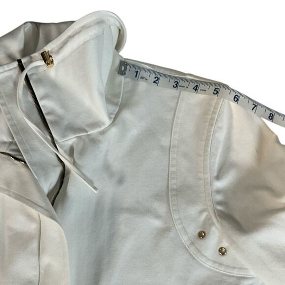 St. John Sport By Marie Gray White Red Gold Preppy Coat Size P Beautiful Detail - Picture 9 of 16